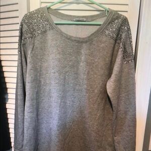 Gray Embellished Women's Top